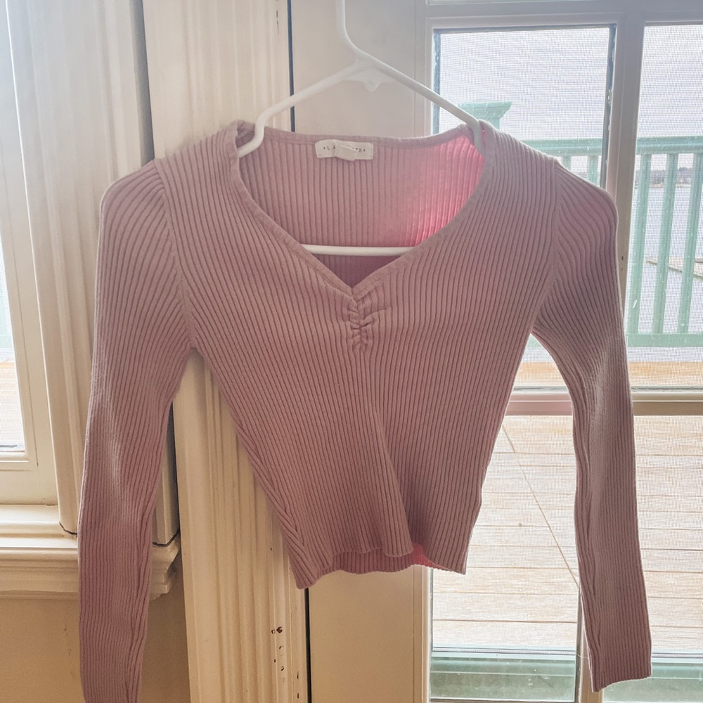 LA Hearts Pink Sweater Top